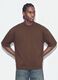 Brown crew-neck pure cotton T-shirt in a boxy fit_0