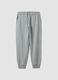 Grey cotton-blend joggers with cuffed hems and drawstring_5