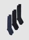 3-pack of long blue and black organic stretch cotton socks_0