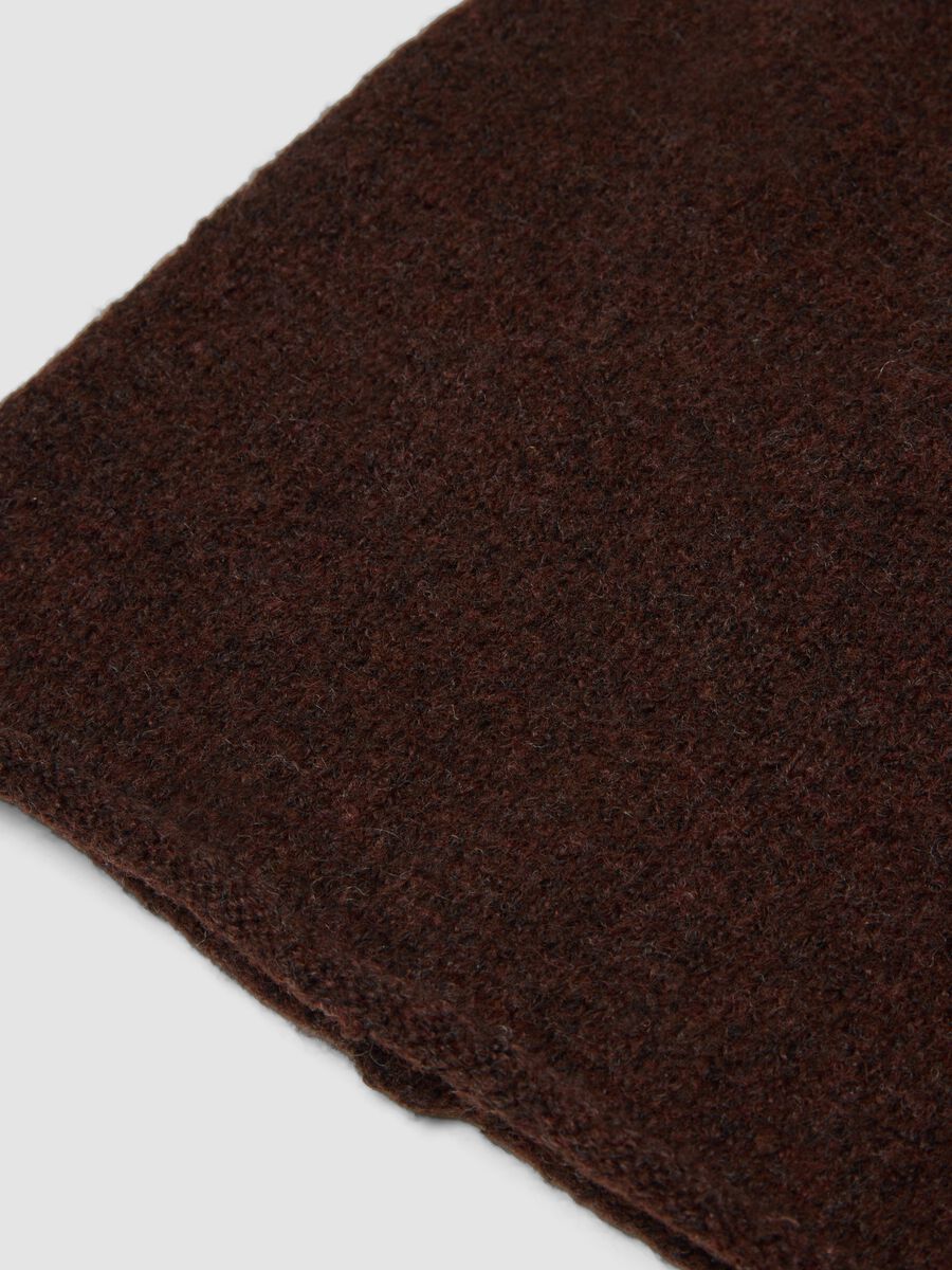 Brown jersey-knit stretch beanie_1
