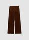 Pantaloni marroni in cotone elasticizzato a coste straight fit_2