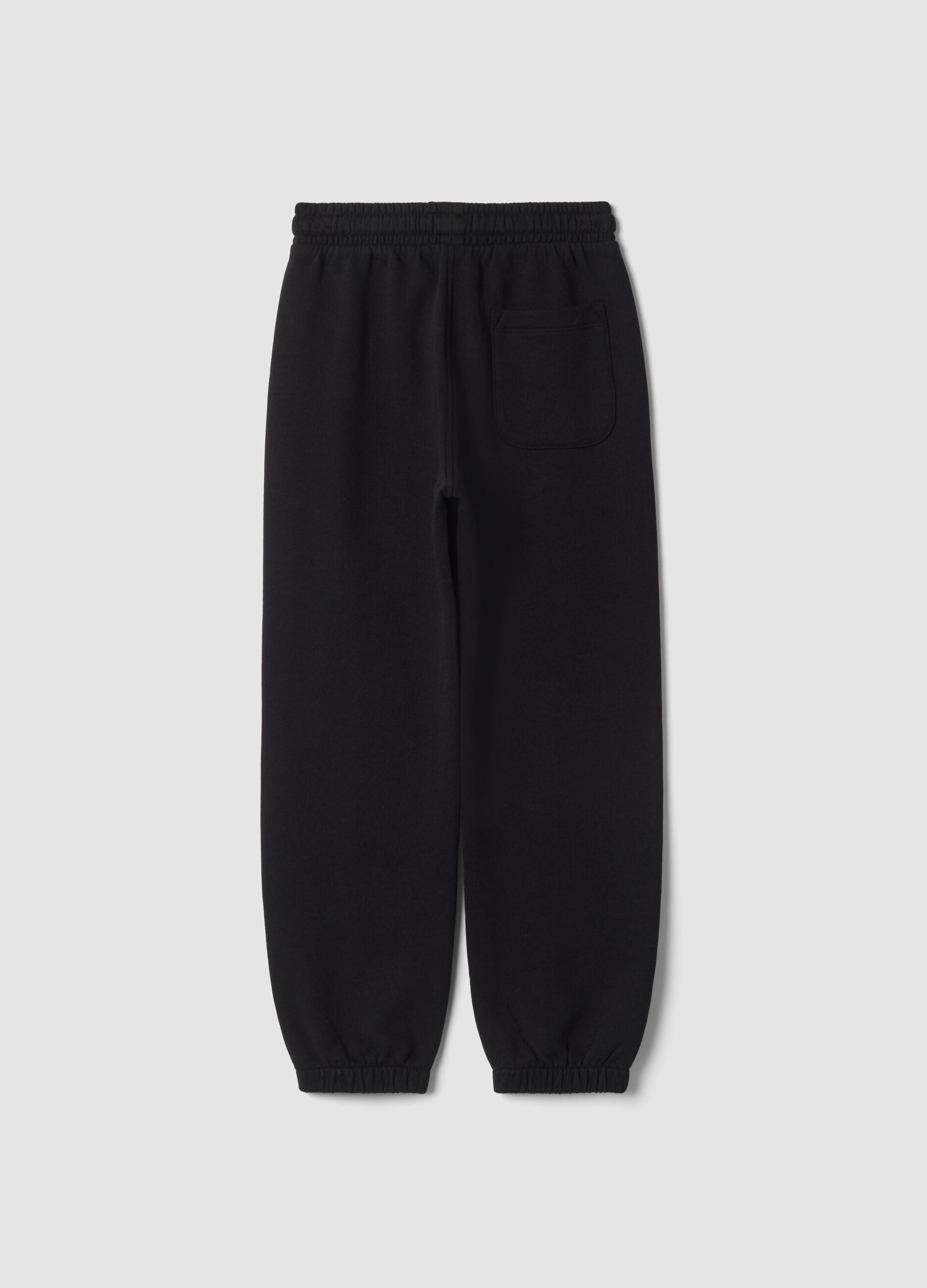 Pantaloni jogger neri in puro cotone organico