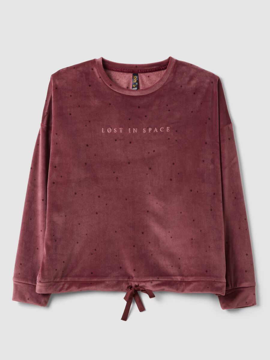 Pink stretch pyjama sweatshirt with star print_4