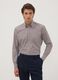 Brown striped cotton-blend button-down collar easy-iron regular-fit shirt_0