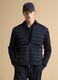 Blue pure cotton zip jacket with knitted sleeves, regular fit_2