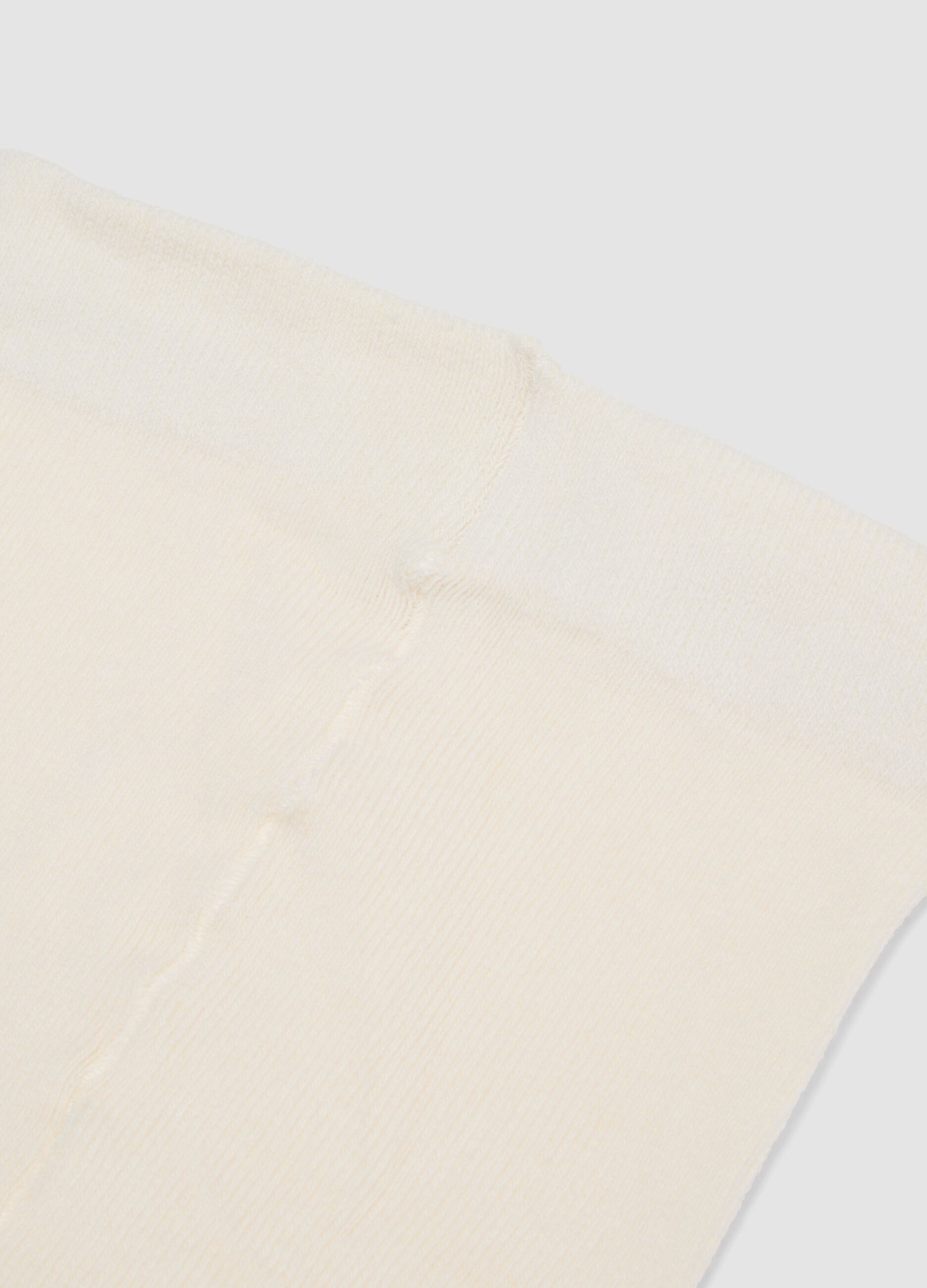 Collant bianco in cotone organico elasticizzato