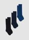3-pack of long blue socks in stretch organic cotton_0
