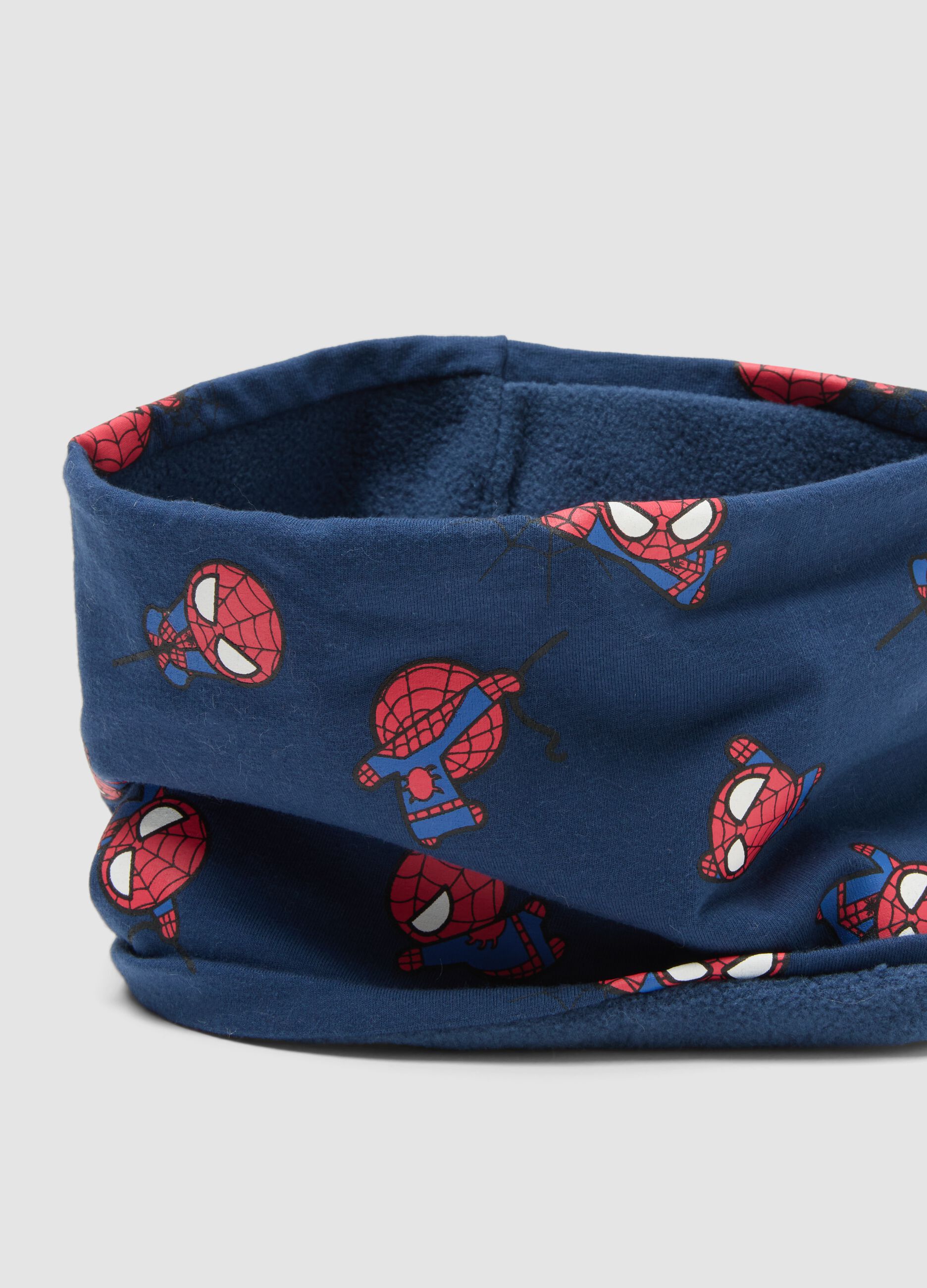 Scaldacollo blu in cotone organico elasticizzato a tema MARVEL Spider-Man