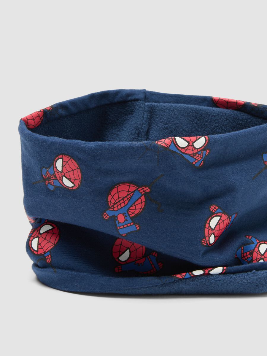 Blue MARVEL Spider-Man neck warmer in stretchy organic cotton_2