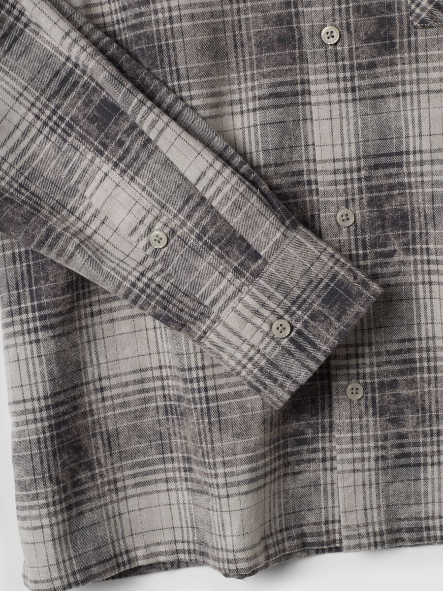 Grey checked pure cotton shirt_1