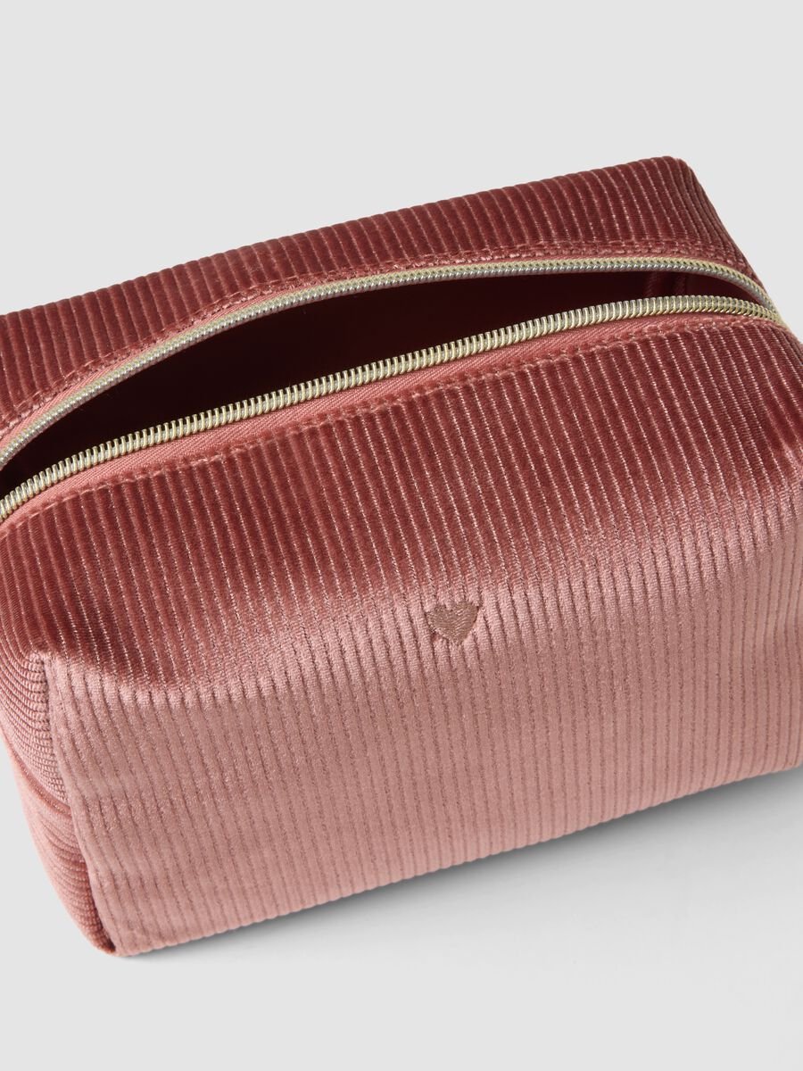 Pink ribbed stretch-fabric beauty case_2