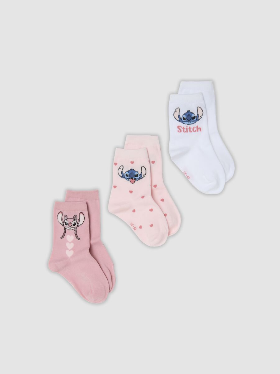 3-pack of stretchy organic cotton mid-calf socks with Stitch print_0