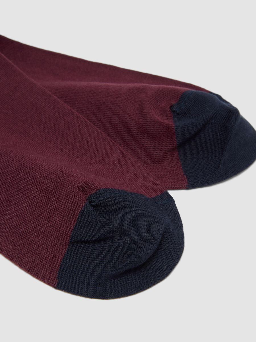Burgundy red short socks in stretch cotton_1