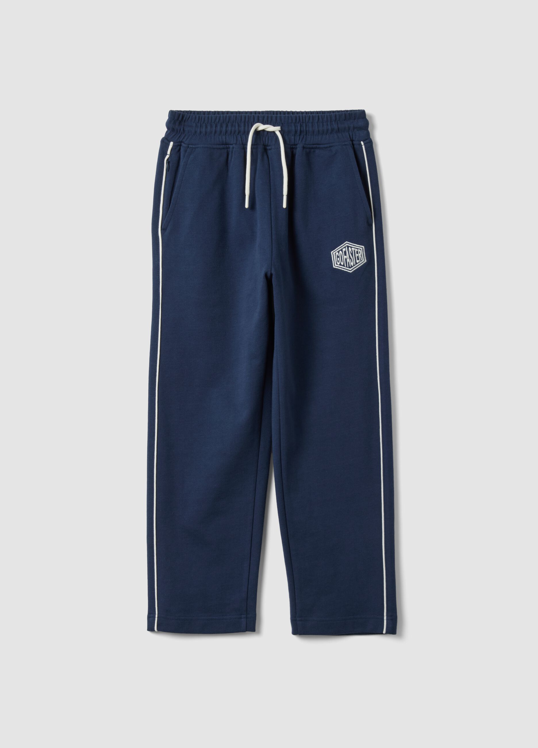 Pantaloni jogger blu in puro cotone