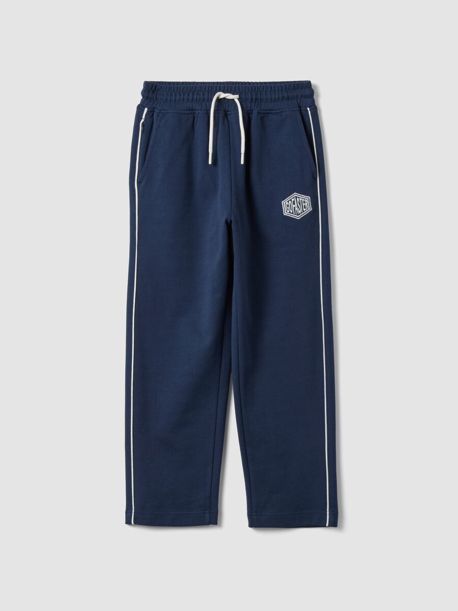 Blue pure cotton joggers_0