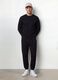 Black crew-neck cotton-blend sweatshirt, regular fit_0