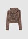 Girls' brown stretch fabric sweatshirt regular fit_4