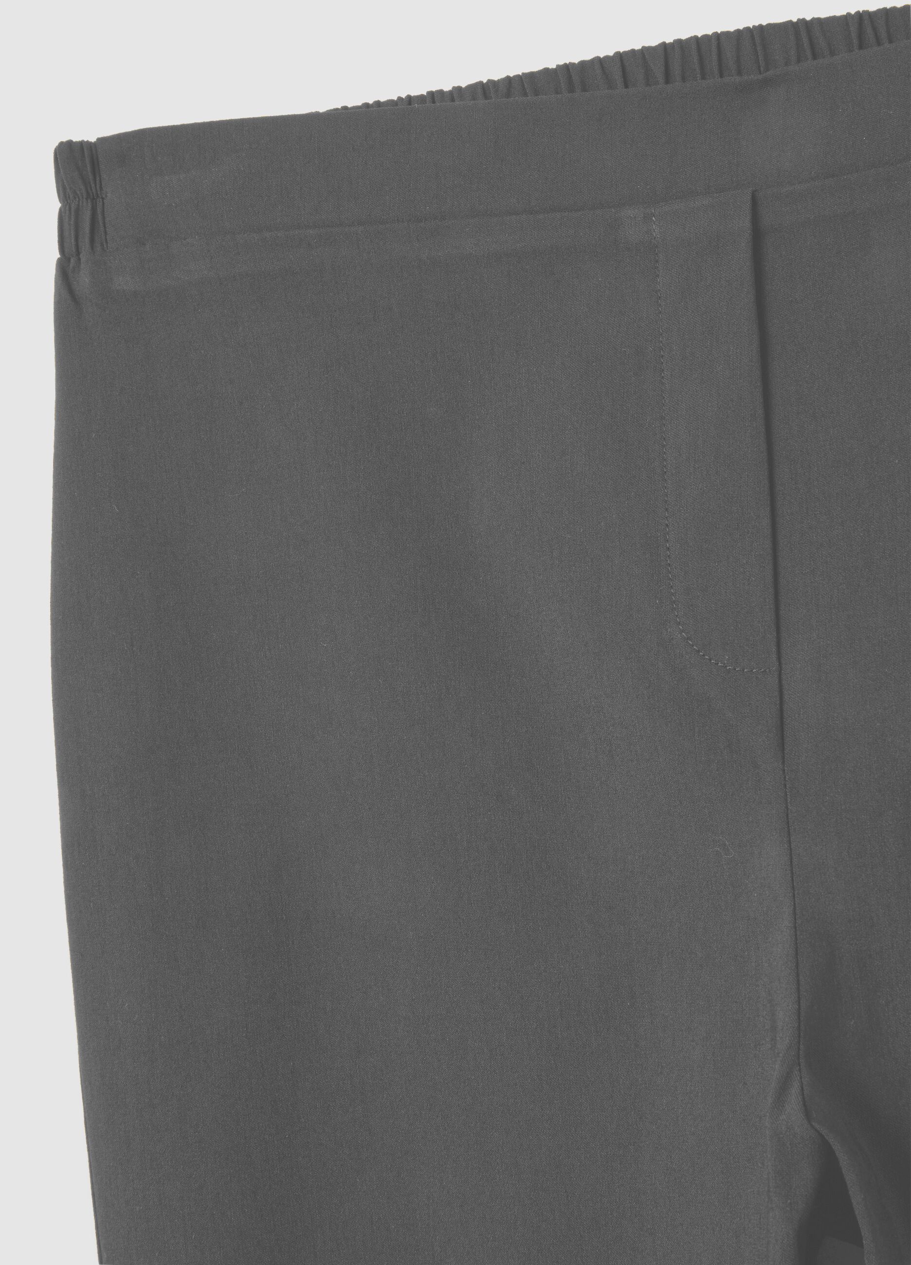 Grey Viscose Blend Regular Fit Leggings