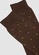 Brown polka dot stretch cotton knee-high socks_1
