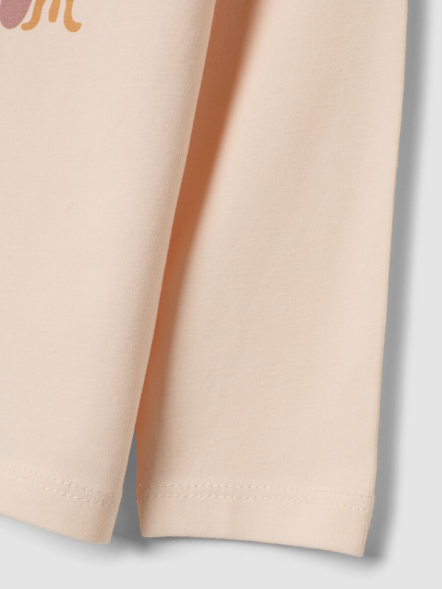 Maglietta rosa in cotone jersey organico elasticizzato con stampa regular fit_3