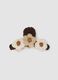 Brown hair claw clip with textured floral details_0