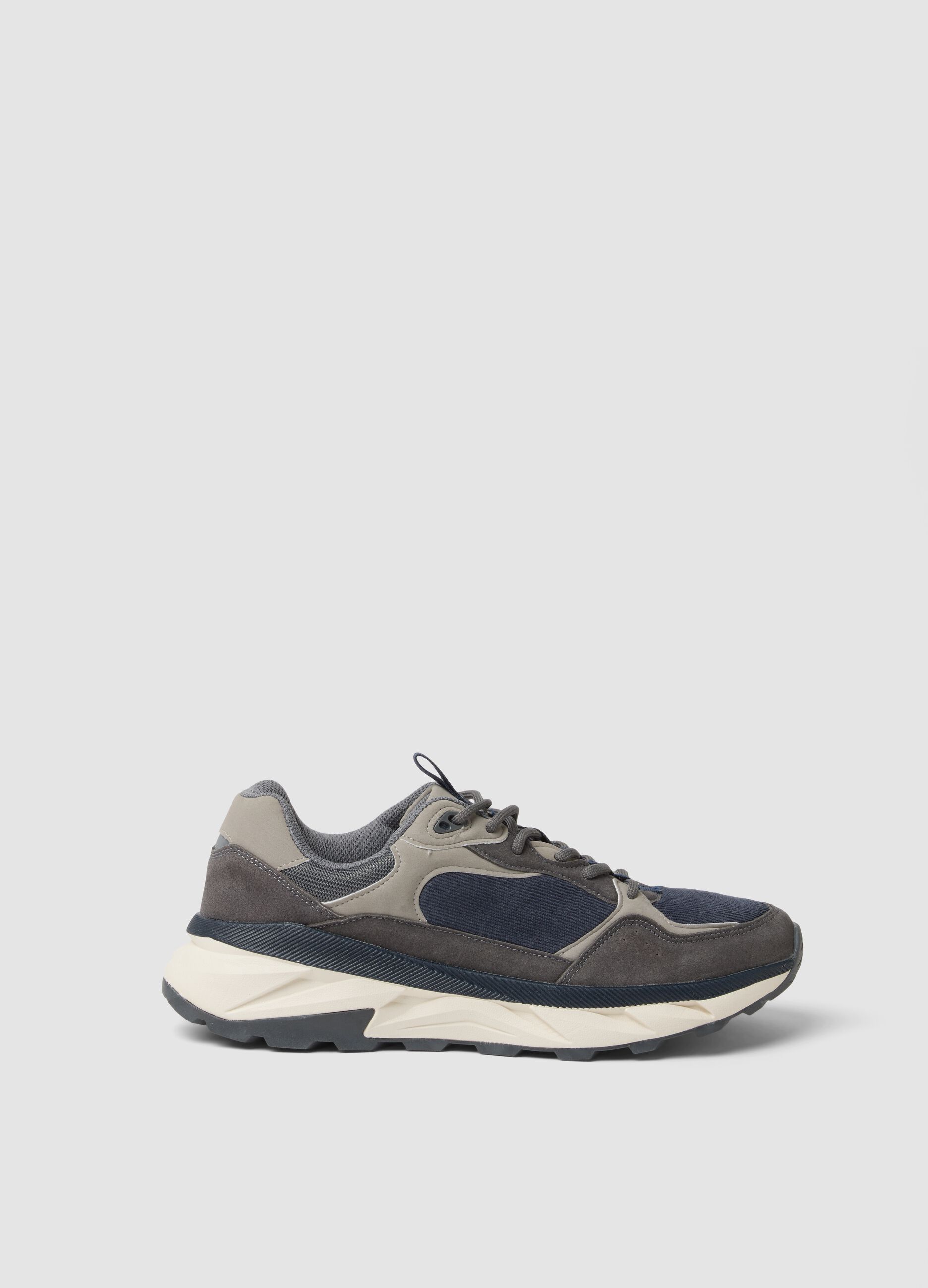 Blue casual trainers with laces and running-style sole