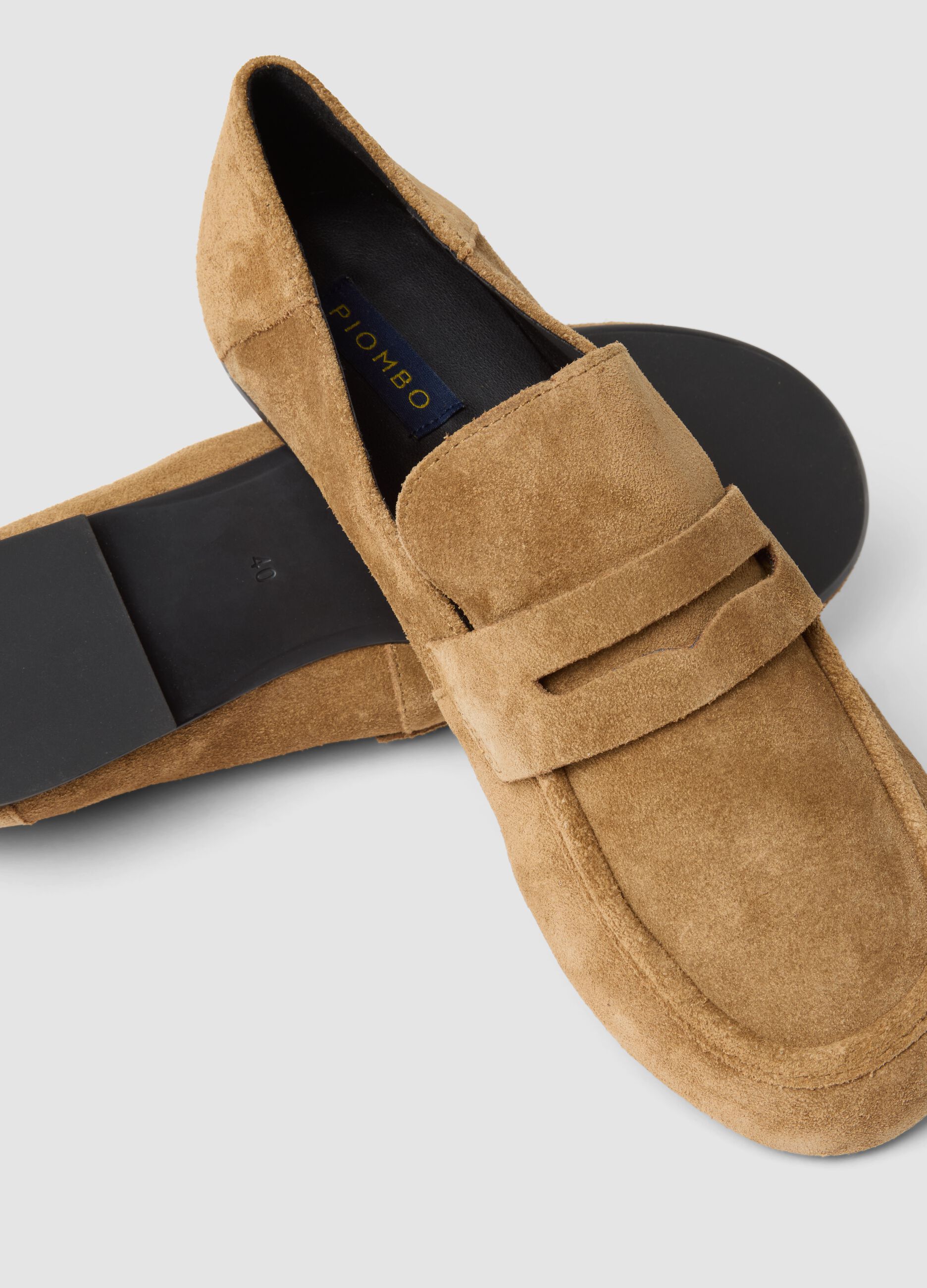 Brown genuine leather loafers