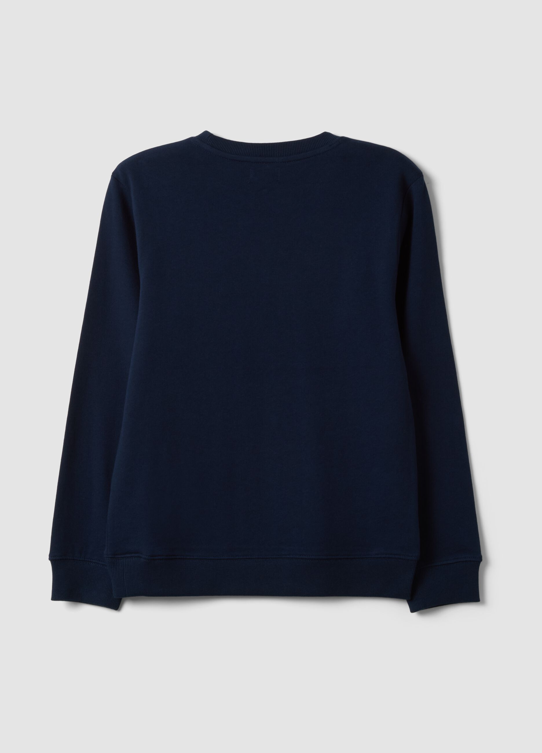 Blue pure cotton crew-neck sweatshirt with print