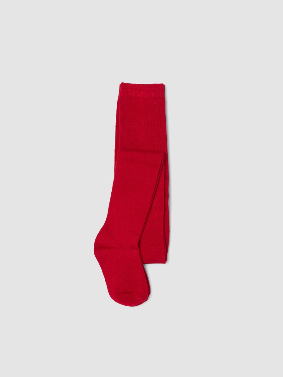 Collant rosso in tessuto elasticizzato_0