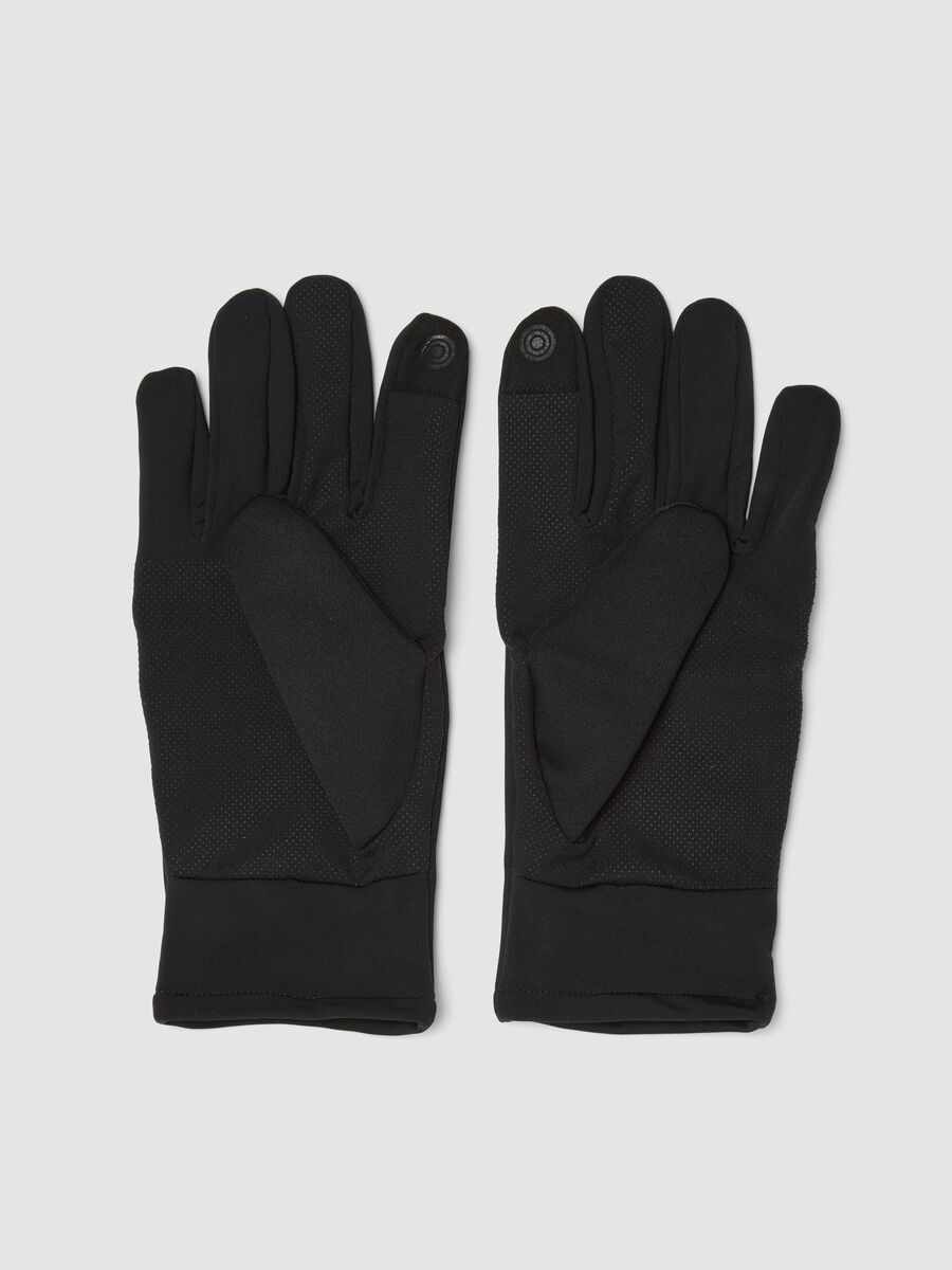 Black outdoor gloves with reflective inserts ALTAVIA WITH DEBORAH COMPAGNONI_2