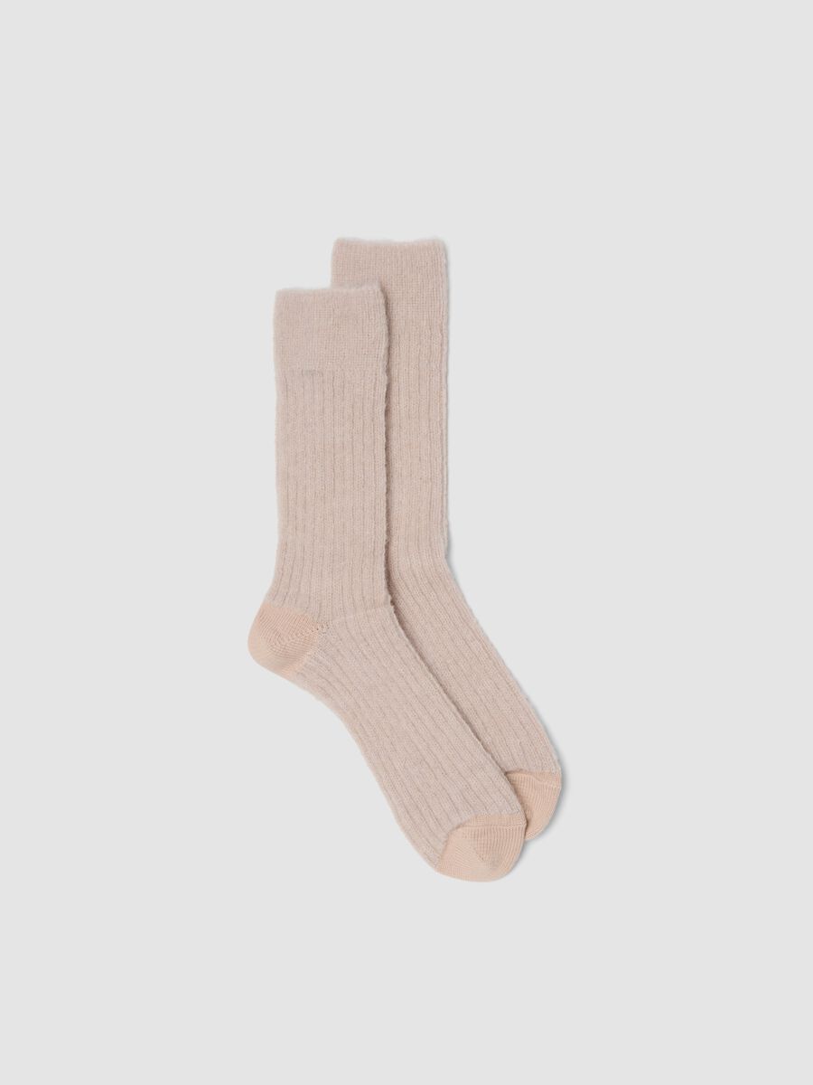 Pink stretch mohair and alpaca socks_0