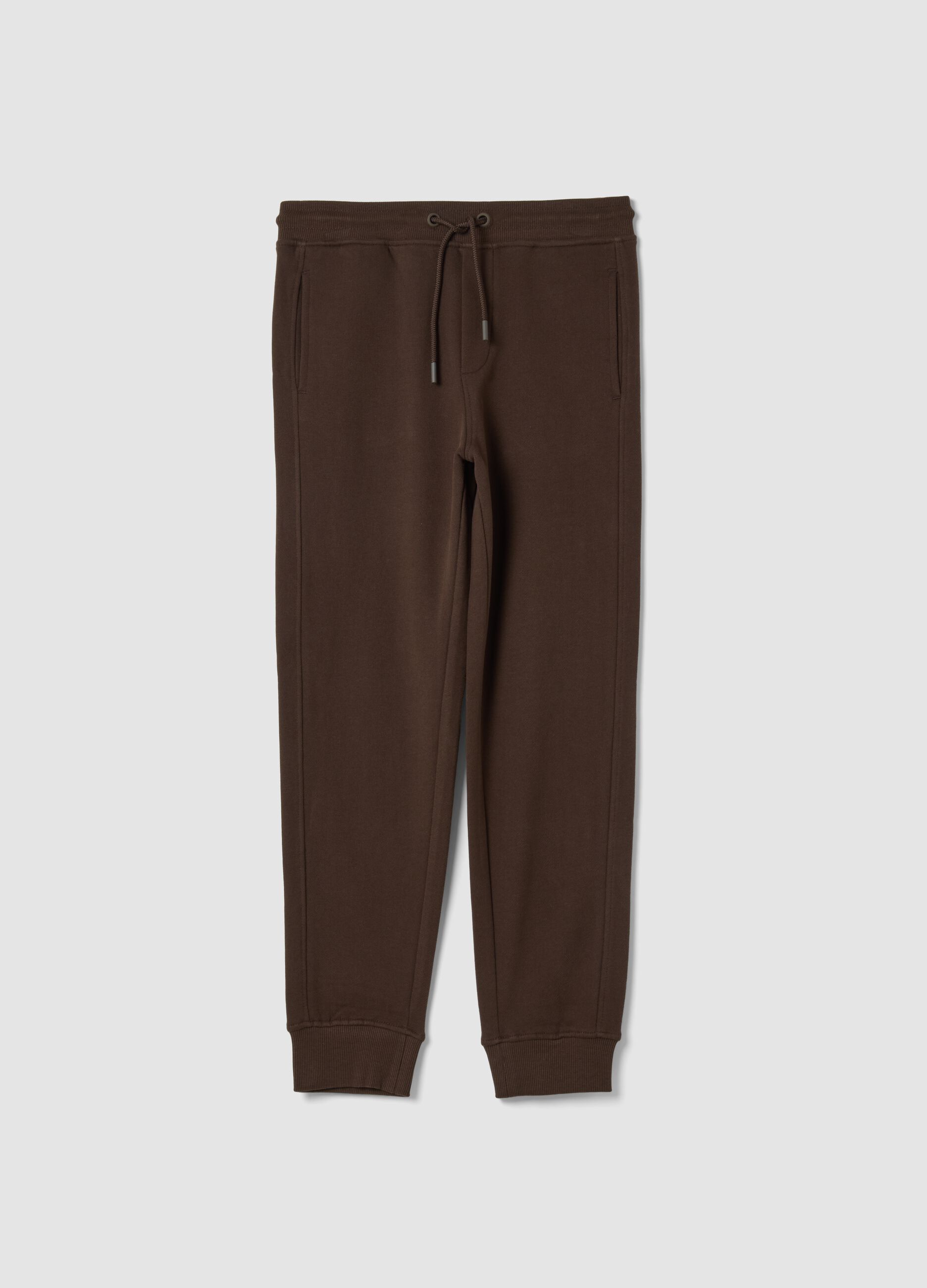 Brown jogger trousers in pure organic cotton