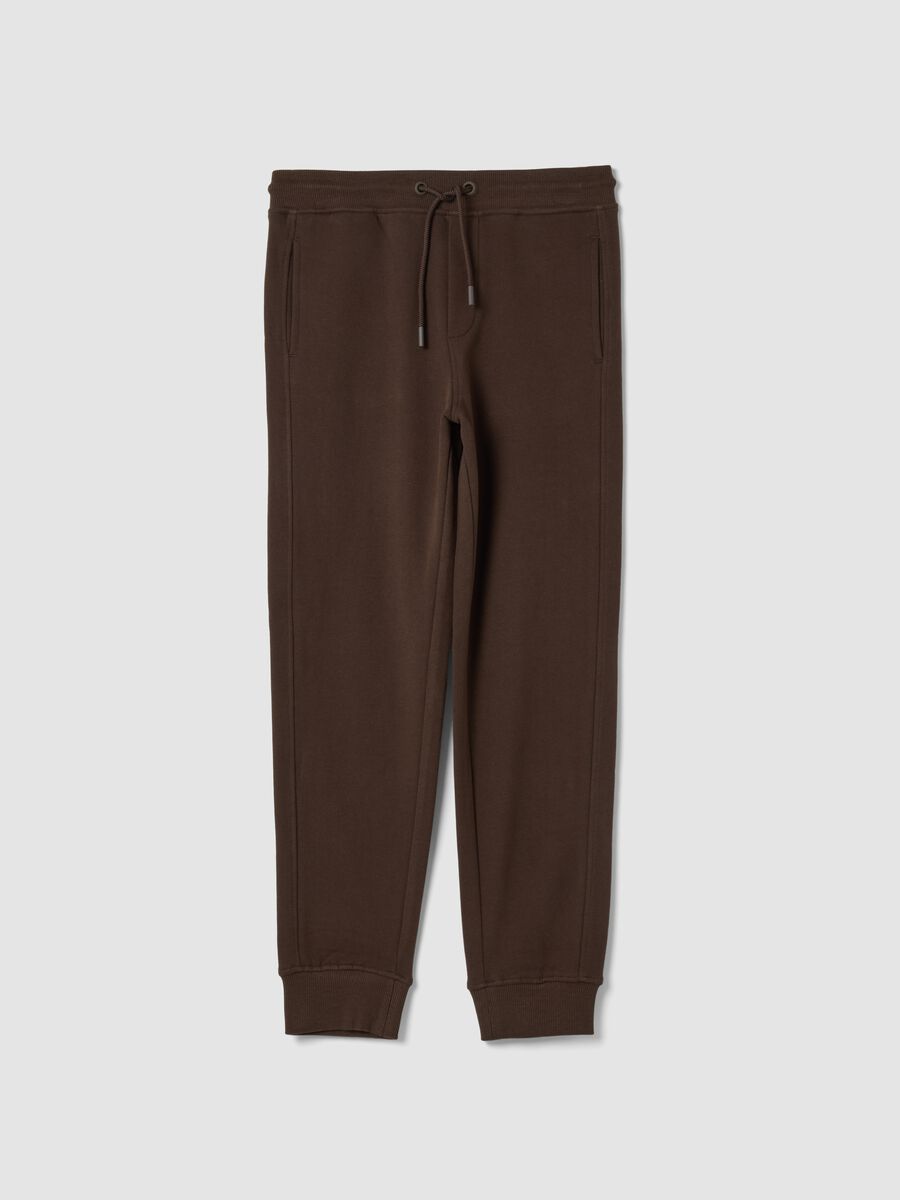 Brown jogger trousers in pure organic cotton_0