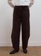 Brown pure cotton barrel-fit trousers_1