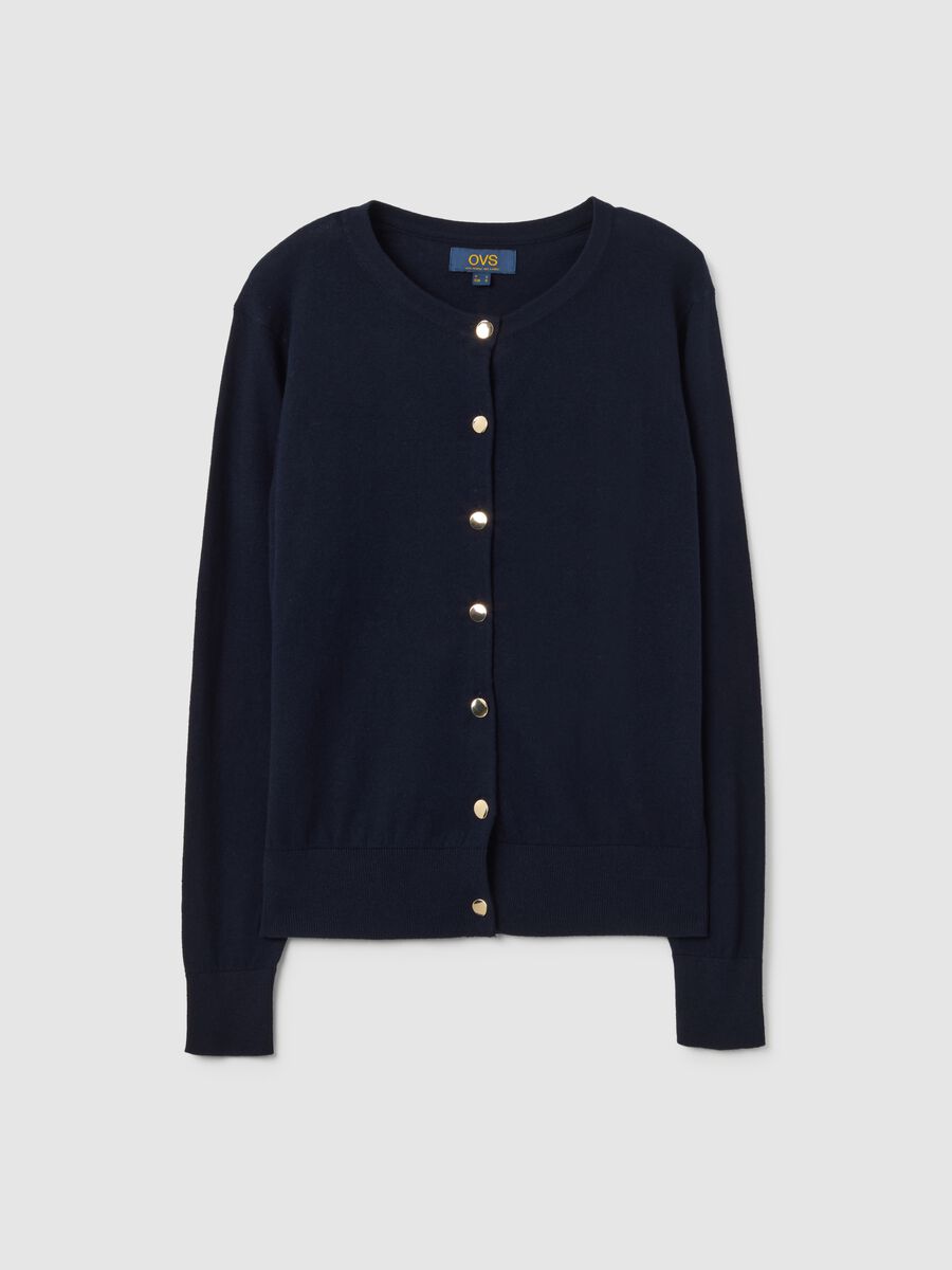 Blue pure cotton cardigan regular fit_4
