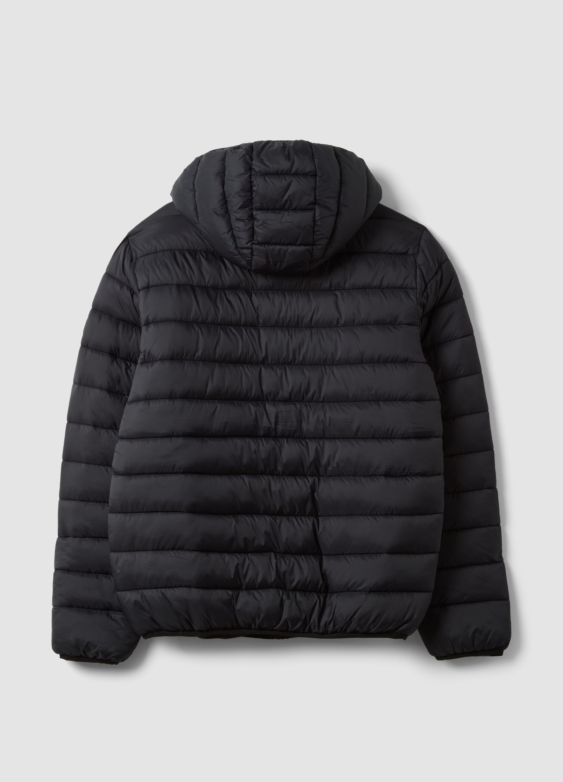 Black padded hooded jacket
