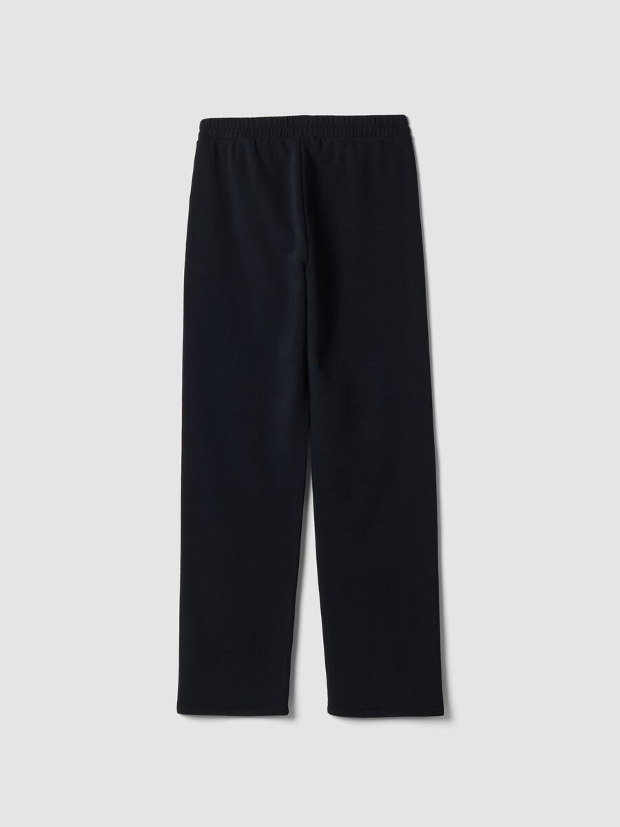 Black cotton-blend joggers with elasticated waistband, regular fit_2