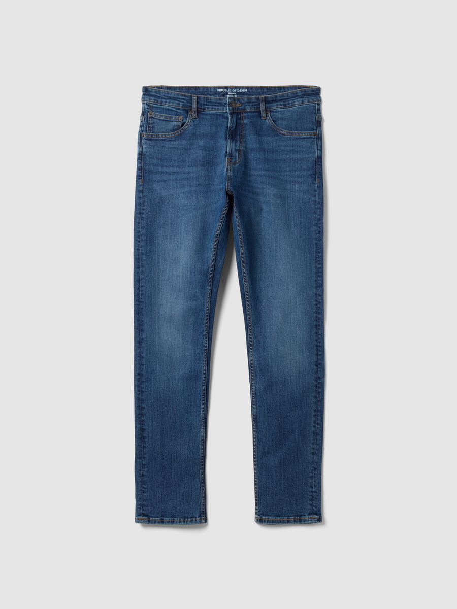 Blue skinny stretch-cotton jeans_4