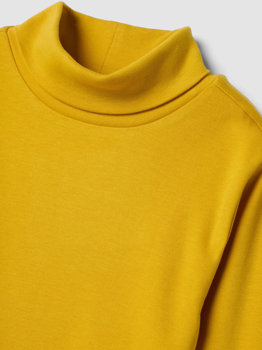 Yellow organic cotton roll-neck T-shirt_2
