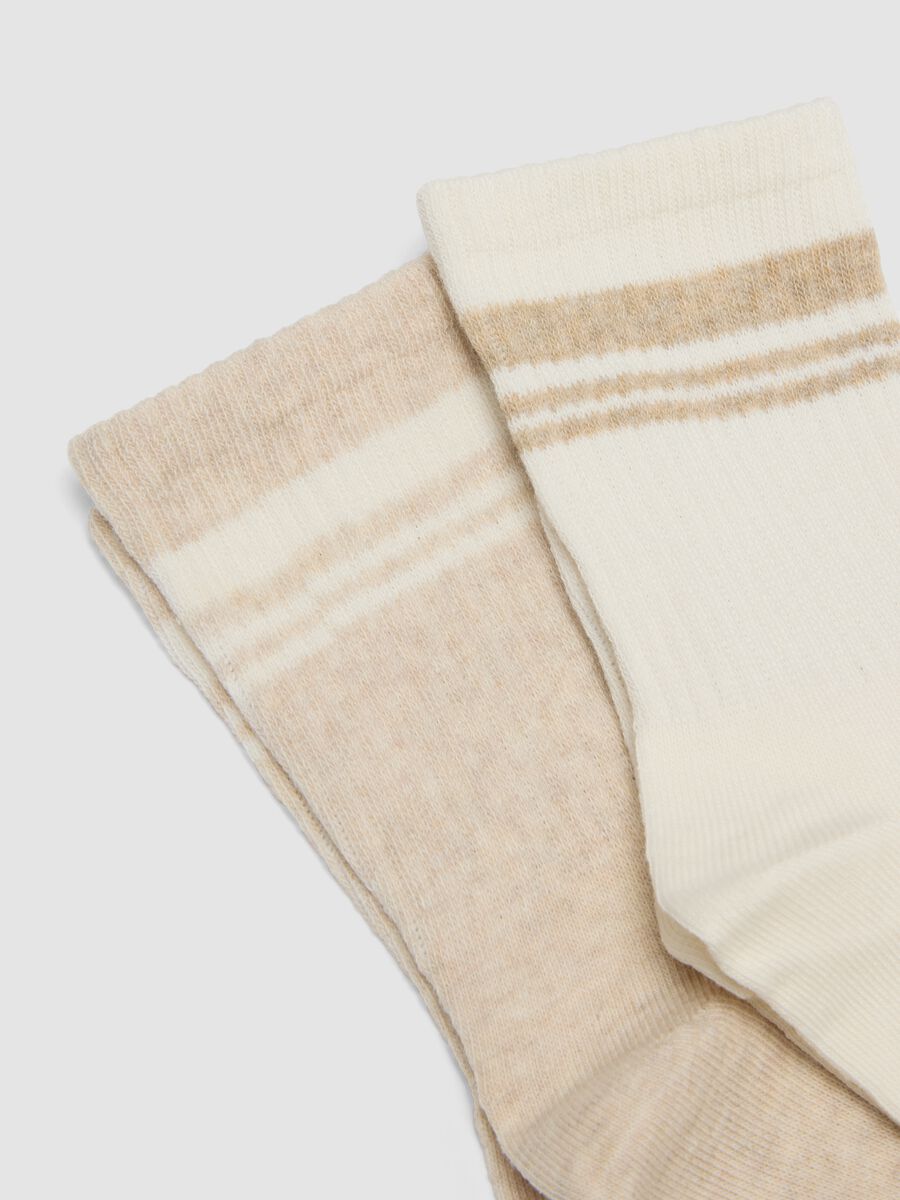 3-pack beige and white stretch organic cotton socks_2