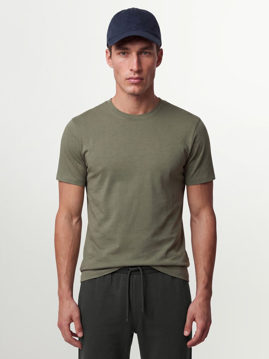 Green regular-fit T-shirt in pure organic cotton jersey_0