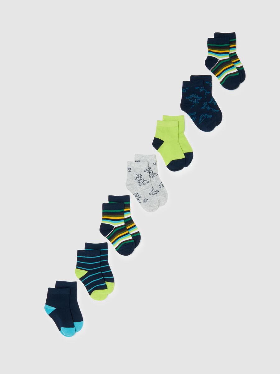 Multipack of short multicolour cotton socks for children_0