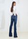 Slim Flare Dark Blue Washed Denim Jeans_1