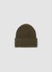 Khaki Brown Stretch-Fabric Beanie_0