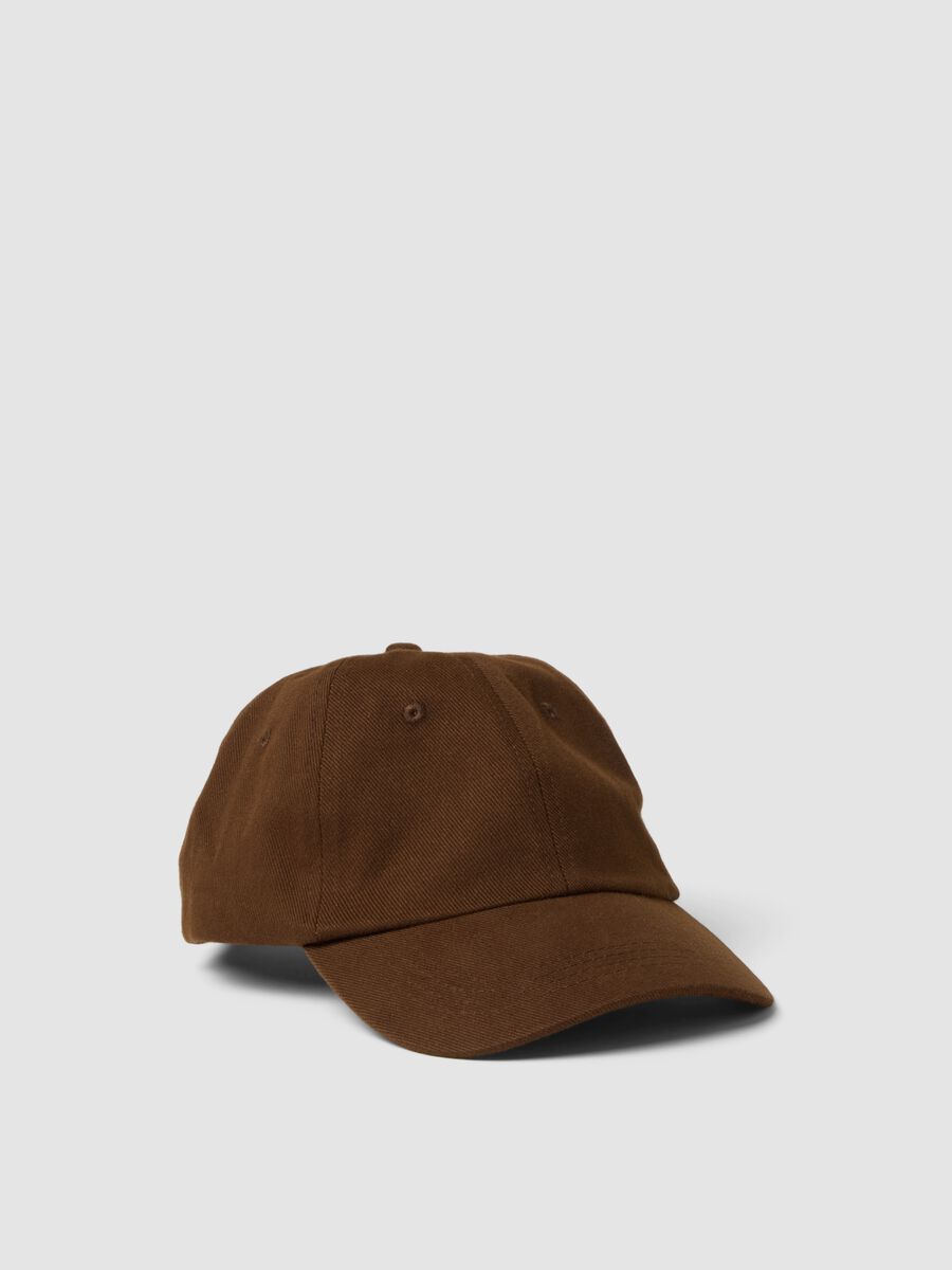 Brown pure cotton baseball cap_0