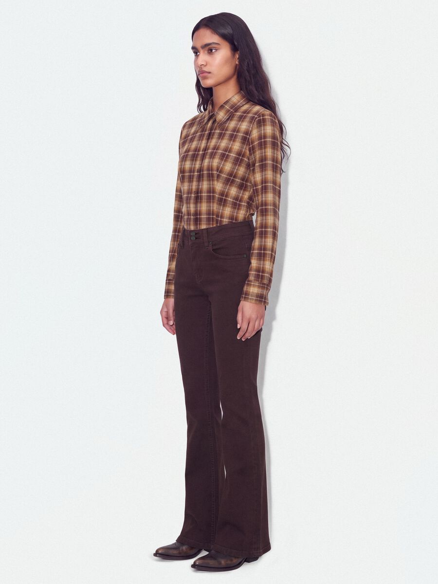 Brown flared stretch-cotton jeans_4