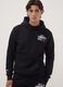 Black cotton-blend hoodie with Miami Heat print_0