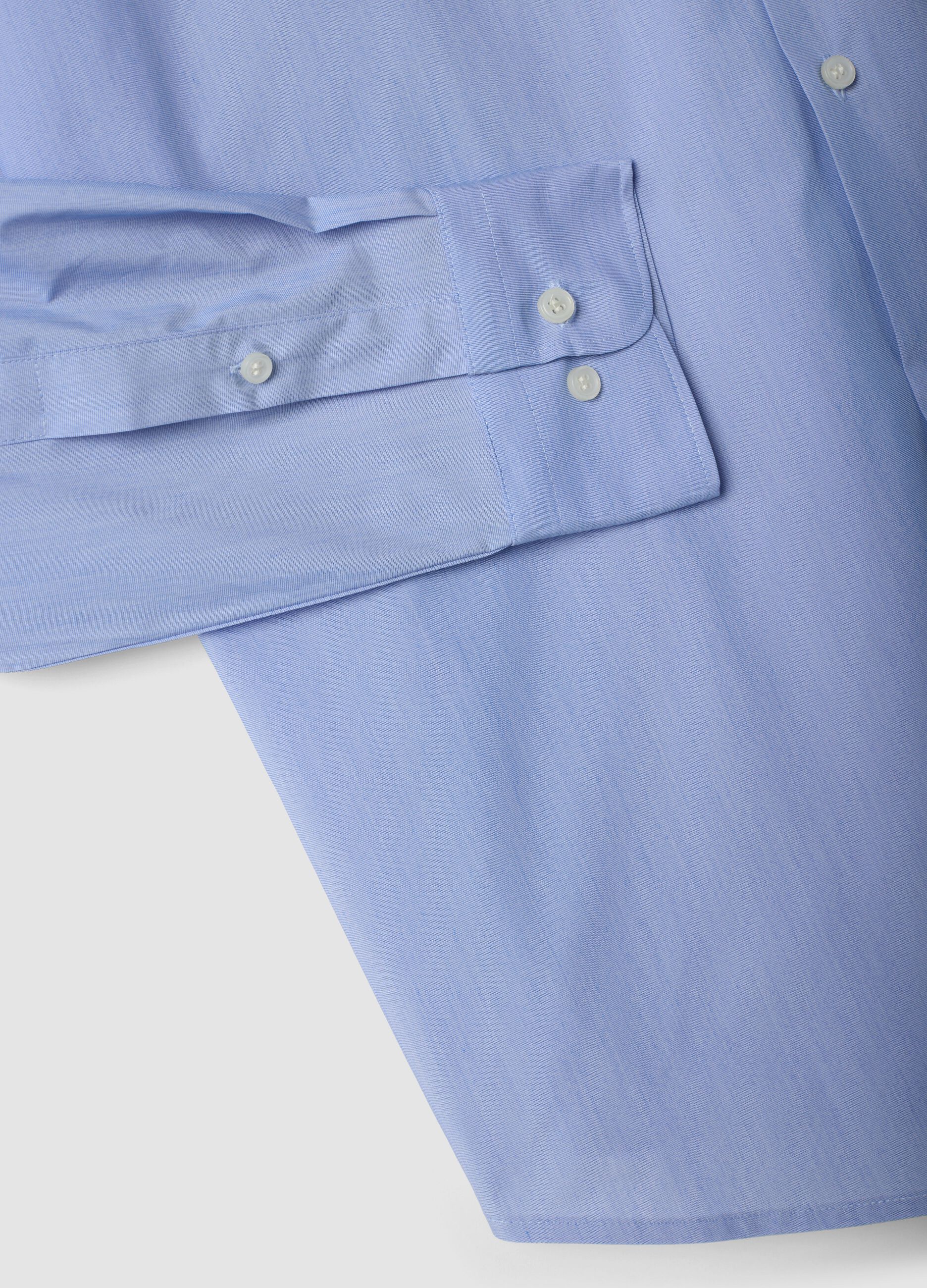 Light blue lyocell-blend shirt with French collar, easy-iron