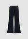 Black breathable stretch-modal flared trousers_0