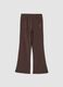 Brown flared stretch-cotton treggings_0